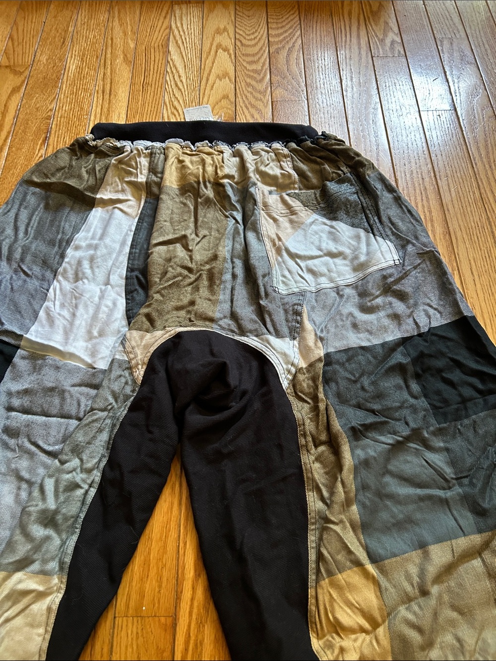Free People Patchwork Joggers in Black, Gray & Cream NWTS - Picture 7 of 11